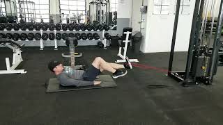 Single leg reverse crunch / knee pull - band resisted
