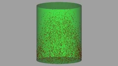 Particle flow in an expansion (turb fac 10 + rotating camera)