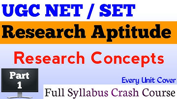 UGC NET / SET Exam Crash Course on Research Aptitude !!  Part 1 !! Research Concepts !! सेट परीक्षा