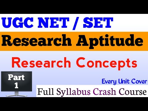 ਖੋਜ ਯੋਗਤਾ &rsquo;ਤੇ UGC NET / SET ਪ੍ਰੀਖਿਆ ਕਰੈਸ਼ ਕੋਰਸ !! ਭਾਗ 1 !! ਖੋਜ ਸੰਕਲਪ !! ਸੈੱਟ ਪ੍ਰੀਖਿਆ