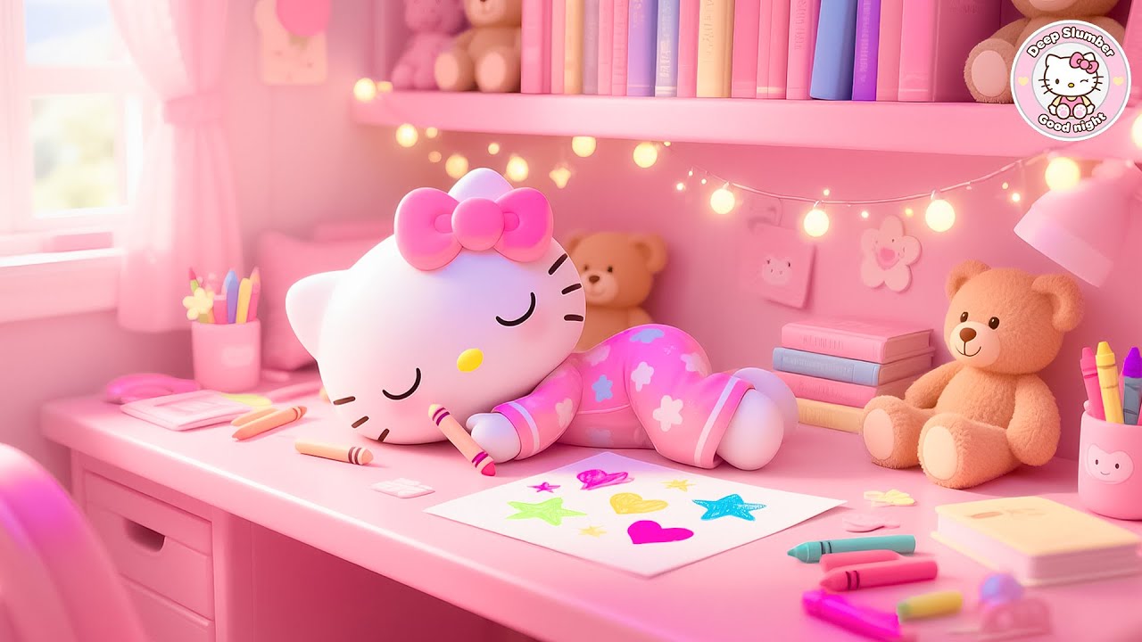 БЕЗ РЕКЛАМЫ — Лунные сны Hello Kitty 🌙 | Спокойная музыка для сна и успокаивающая ночная атмосфера
