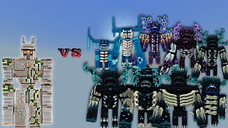Ultra Mutant Iron Golem vs Warden Evolution (All Wardens) | Minecraft Bedrock | Mob Battle