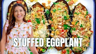 Easy Vegetarian Stuffed Eggplant | The Mediterranean Dish