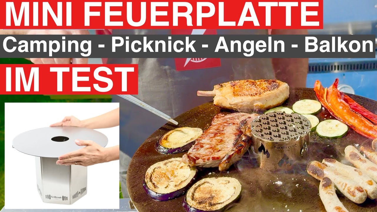 🔥 GRILLBLITZ: Mini Feuerplatte Camping Outdoor Gasgrill Test klein leicht Grill Gerichte Rezepte