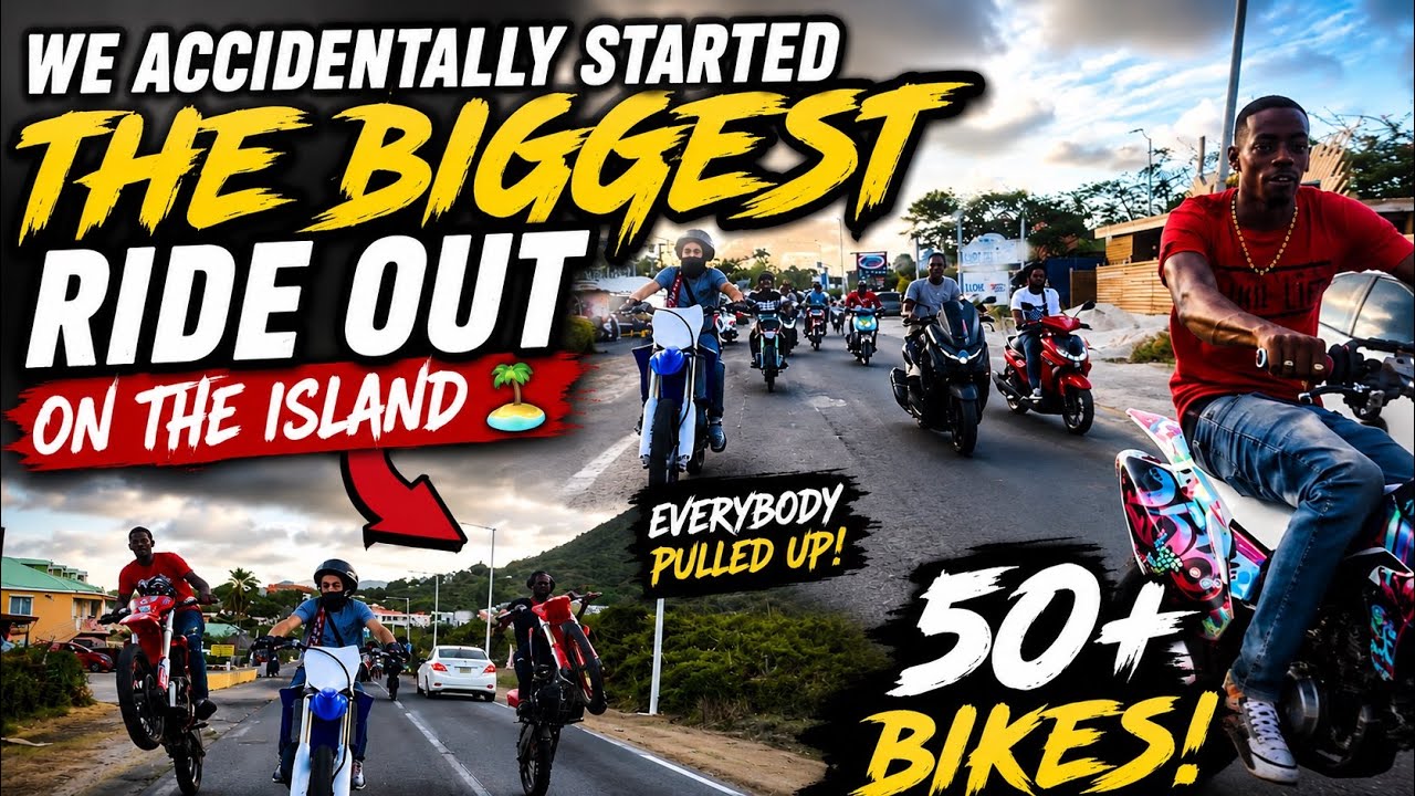 We Accidentally Started the BIGGEST Ride Out on the Island 😳 - YouTube