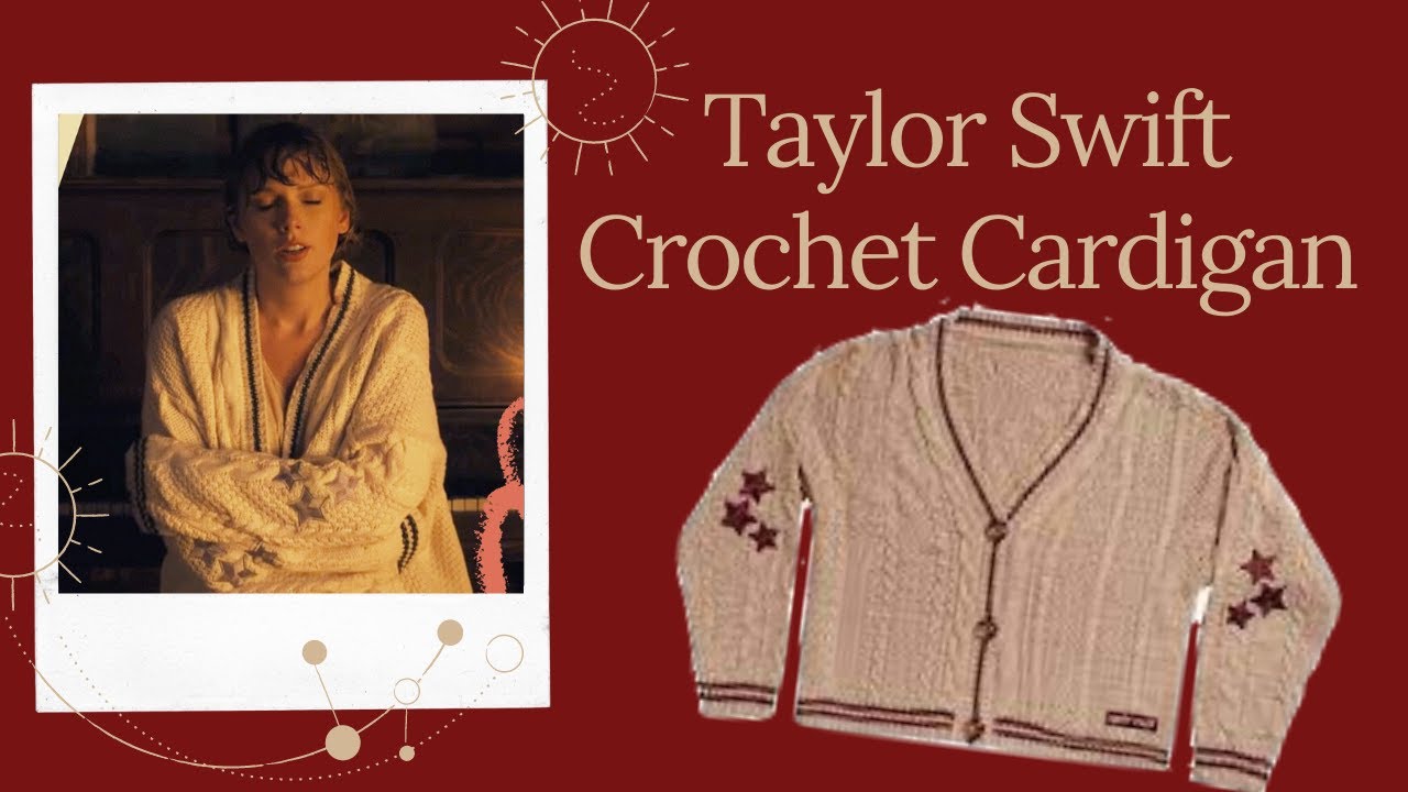 Crochet Taylor Swift's Cardigan RED / FOLKLORE Step By Step Tutorial! 