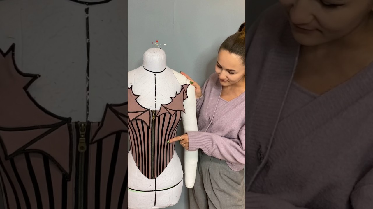 How I sewed my boning and my boning channels for my bat corset! Pattern is already up #sewing #diy