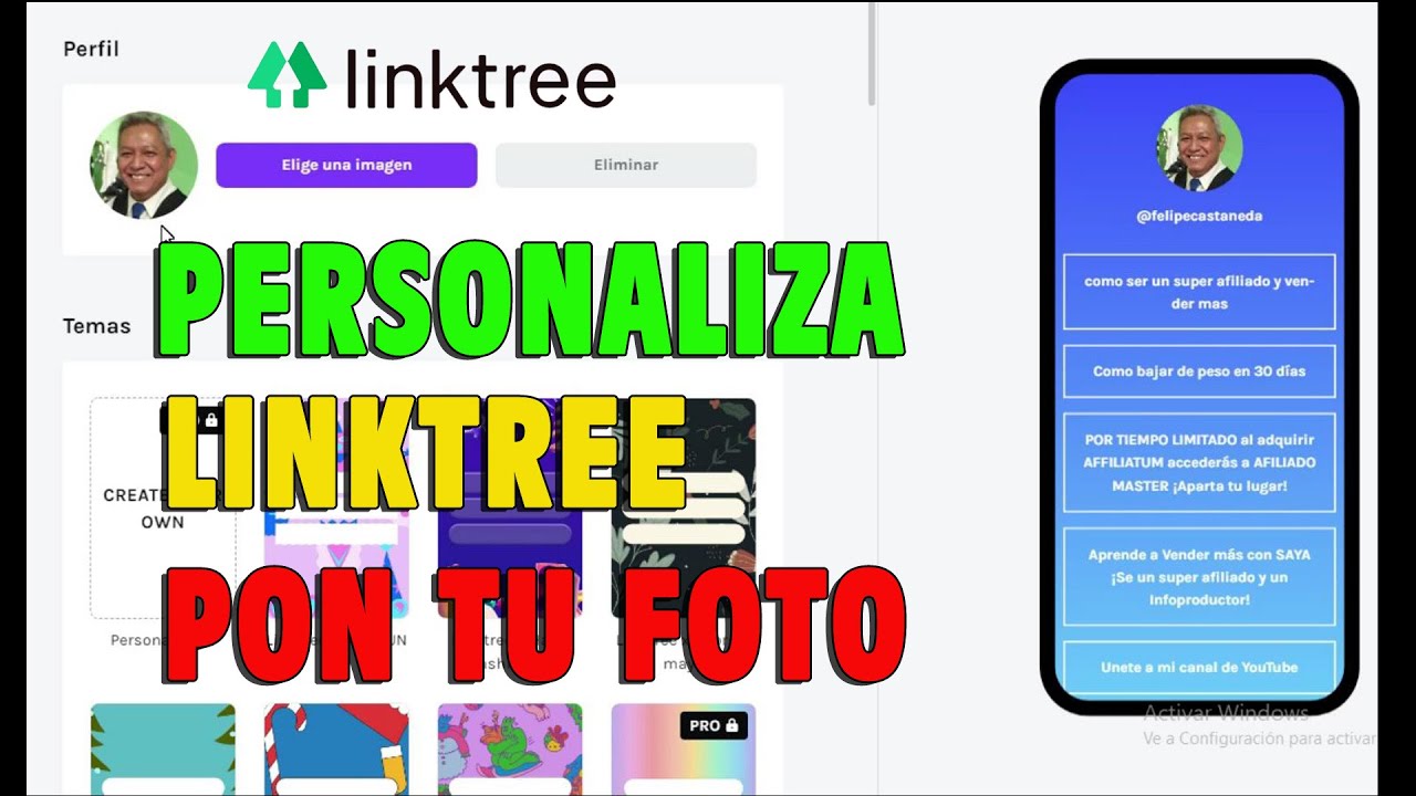 PERSONALIZA LINKTREE COMO PONER FOTO EN TU PERFIL - YouTube