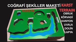 Coğrafi̇ Karsti̇k Şeki̇ller Maketi̇ Uvala,Polye,Düden,Dolin Vs.