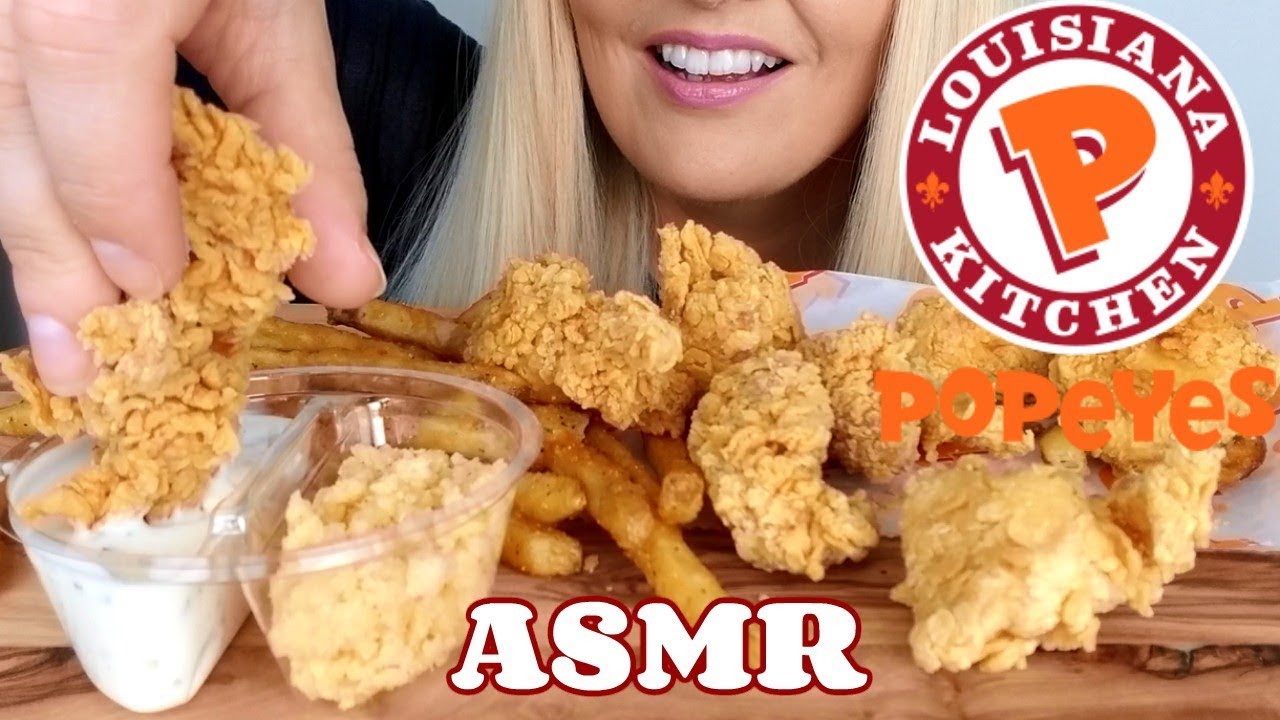 NEW POPEYES FRIED CHICKEN DOUBLE DIPPERS (ASMR Eating Sounds) No Talking