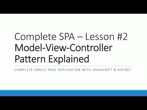 Complete SPA #2 - Model View Controller (MVC) Pattern Explained