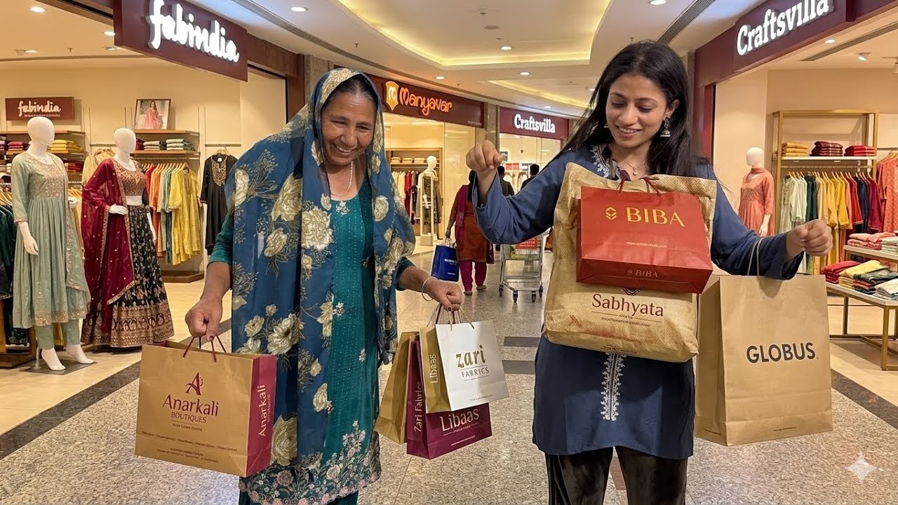 Aaj mummy huna ne kiti Garmiyan de kapdeya di Shopping 🛍️ 