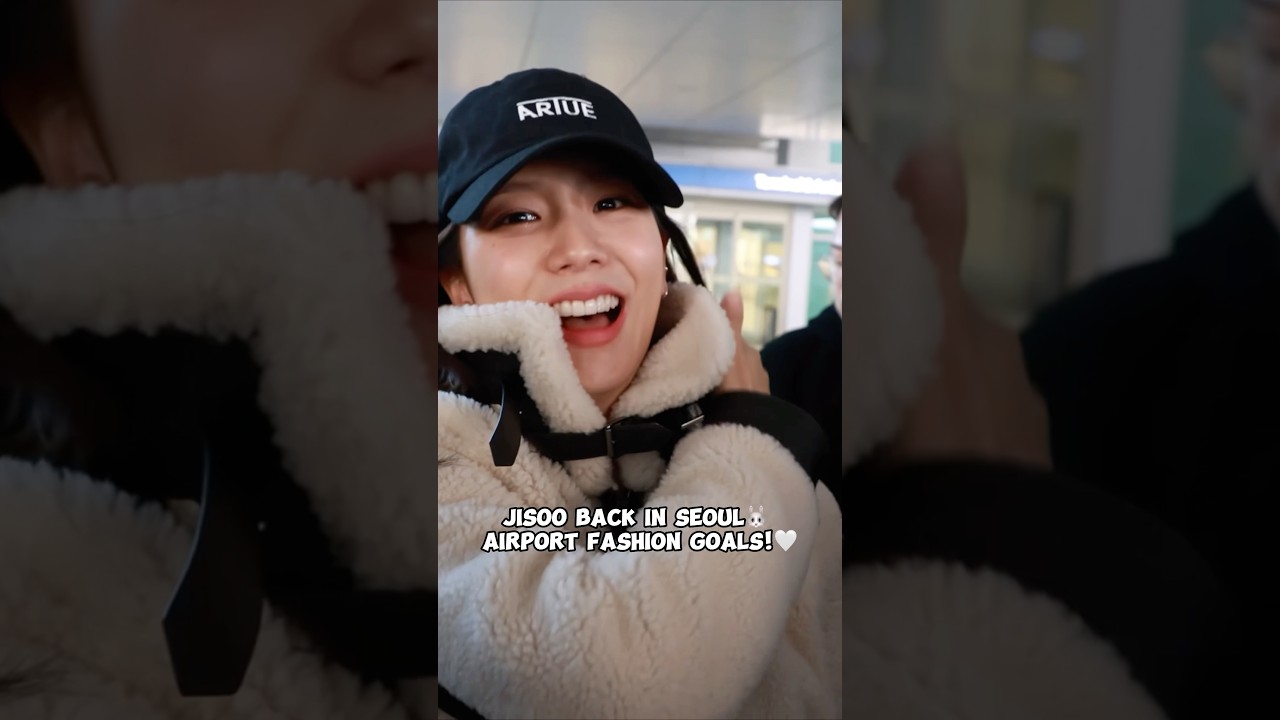 JISOO Back in Seoul🐰 Airport Fashion Goals!🤍 
