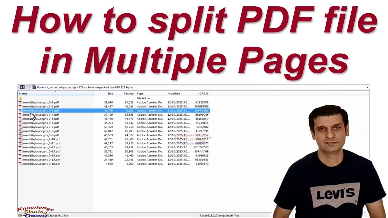 How to split PDF file in Multiple Pages - YouTube