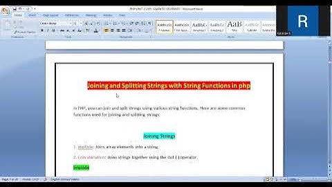 string functions in PHP PART 1