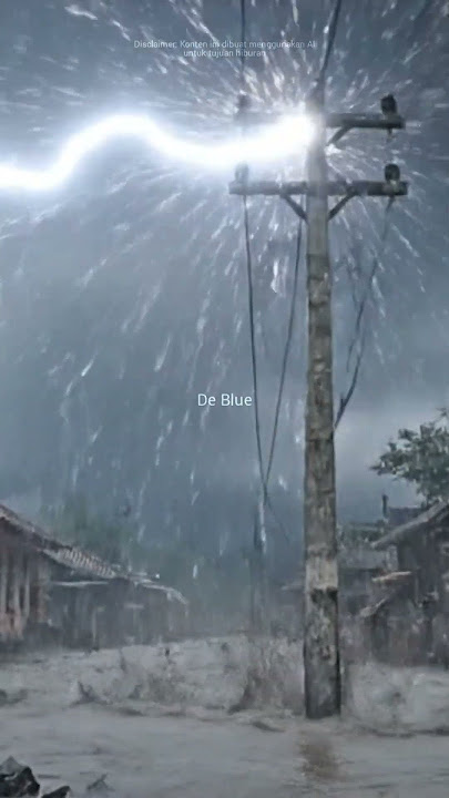 Terrifying! Electric Pole Collapses & Gets Struck by Lightning During Flood #trending #shortvideo...