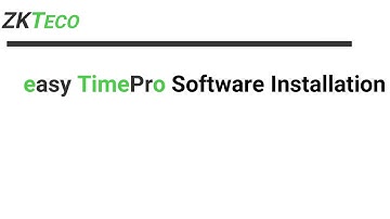 Easy Timepro Software Installation | English version | ZKTeco India