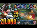 Savage  28 kills zilong beast mode insane attack speed build  build top 1 global zilong  mlbb