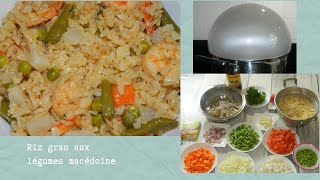 Riz gras aux légumes macédoine aux crevettes #171 / Fatty rice with vegetables and shrimp macedonia