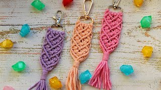 DIY Macrame Heart Keychain Tutorial | Macramé Llavero Tutorial | Macrame Heart Pattern