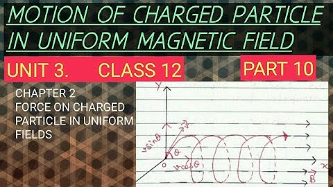 Motion of charged particle in uniform magnetic field class 12 unit 3