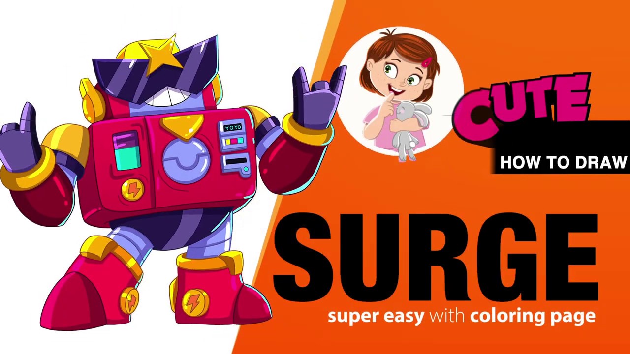 How To Draw Surge Brawl Stars Super Easy Drawing Tutorial With A Coloring Page Youtube - surge brawl stars profile