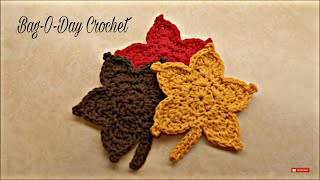 Easy Crochet Fall Autumn Leaf | Bagoday Crochet | Tutorial #344