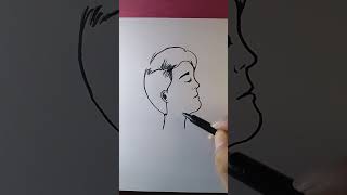 رسم وجه شخص بسهولة بقلم الوان