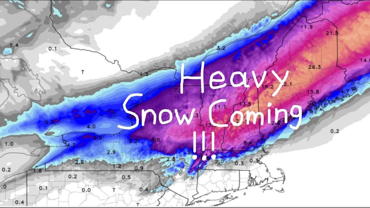 Major Snow Expected Across New England Tomorrow! 1-2 Feet Expected ...