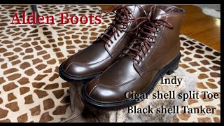 Alden Boots, 4 projects at once. 2 pairs of Indy, cigar Shell Split Toe and Black Shell Tanker. #345