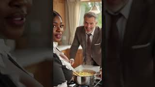 The beautiful maid wigh big yansh and big boobs cooking her boss favorite 😍
