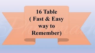 Table 16 | Easy way To Remember Table 16 | Math Tricks | Easy Math |