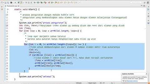 Latihan Bubble Sorting dengan tipedata Integer - Algoritma dan Pemrograman