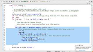 Latihan Bubble Sorting dengan tipedata Integer - Algoritma dan Pemrograman