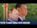 Putin thanks xi for his efforts to resolve ukraine conflict on state visit to china