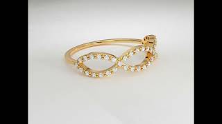 14k Real Gold Trio Infinity Diamond Ring for Women 360° HD