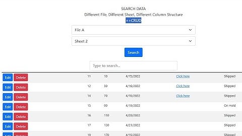 WebApp - Get Data From Selected Spreadsheet Files | Search Data Feature | ++CRUD (Demo)