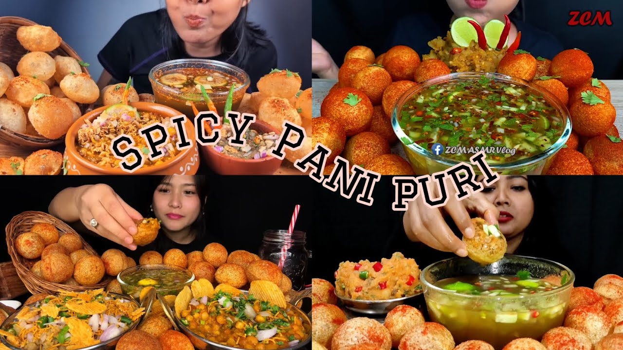 Ultimate Spicy Pani Puri Mukbang Compilation| ASMR 2X speed eating show