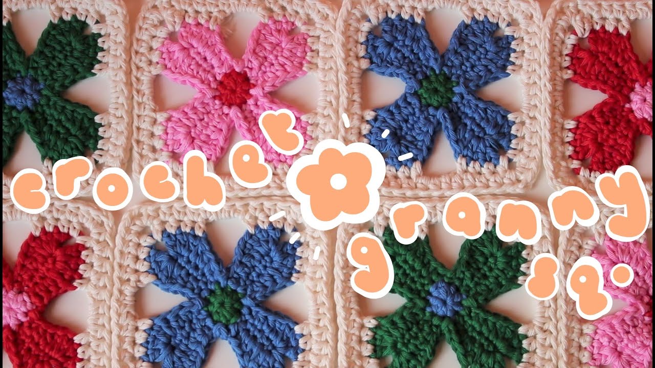 Retro flower granny square: Crochet pattern