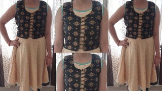 jacket cutting and stitching// punjabi suit koti/jacket cutting//short jacket cutting step by step