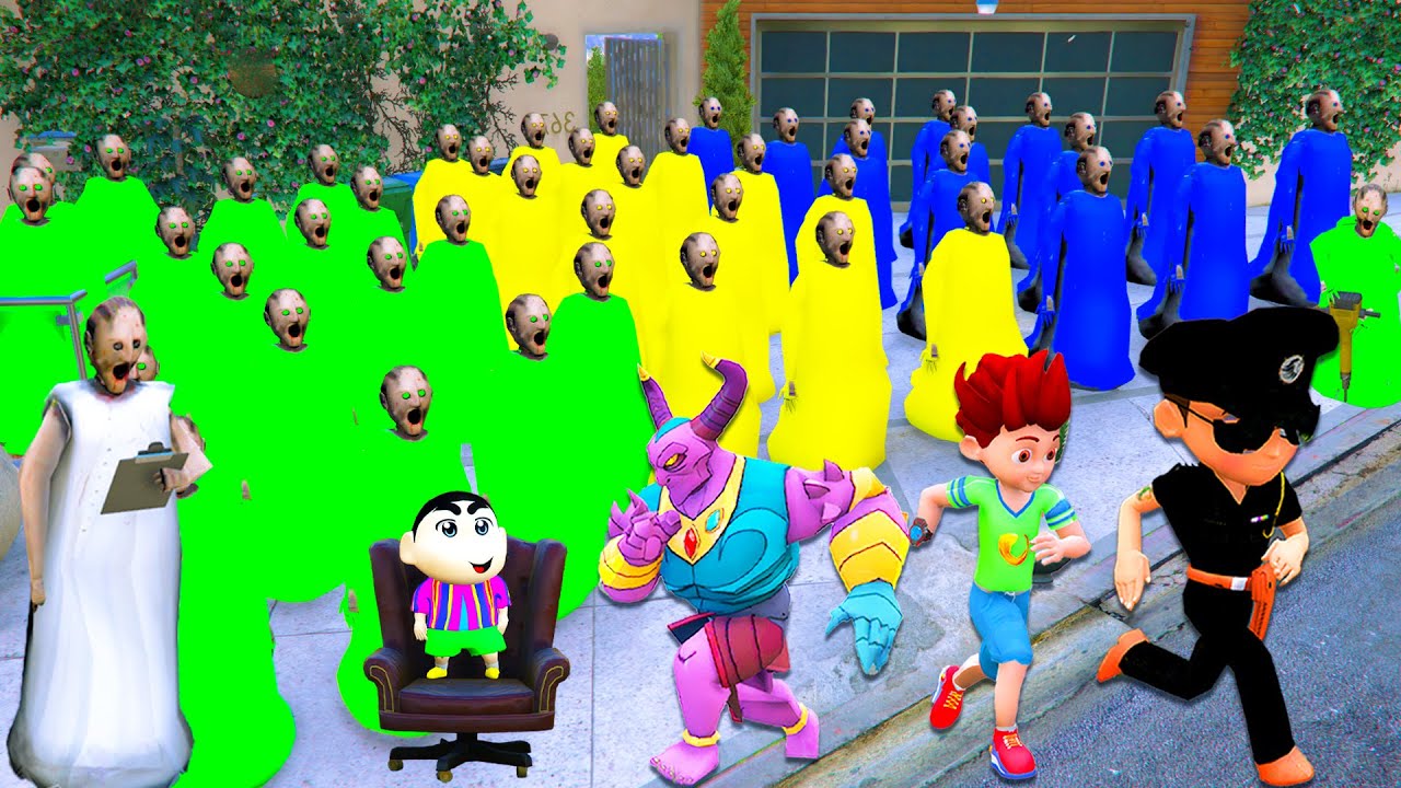 😎👿 Little Singham Come To Shinchan School And Killed 1000 Granny 🤣 in Gta 5 Gta5 Gameplay