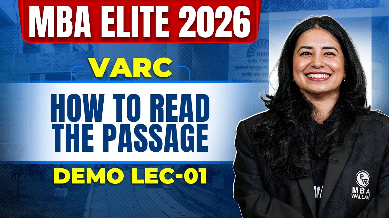 How to Read the Passage for CAT 2026 | VARC Free Demo Class | MBA ELITE 2026