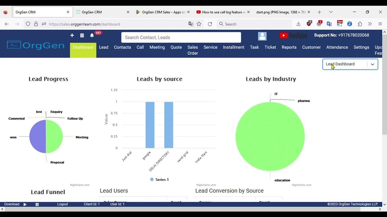 Sales CRM demo by OrgGen Technologies OrgGen CRM Sales force