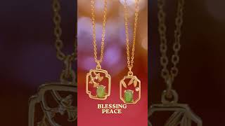 Daisy Nephrite Jade Necklace Peace and Joy