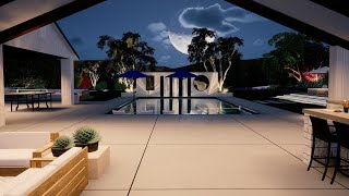 Modern Farmhouse Pool and Landscape - 3D Flyover