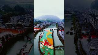 Daytime magic in Fenghuang from above! Above the Tuojiang River to capture Hunan’s ancient wonder