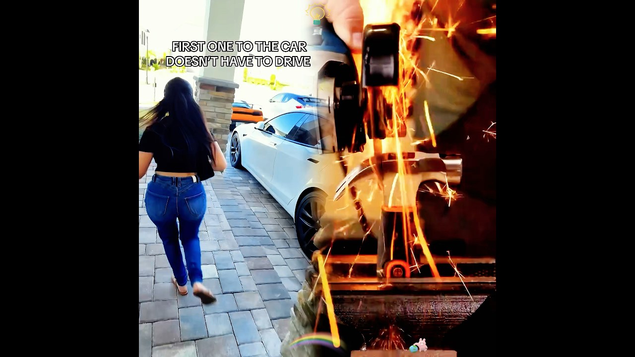 FIRST ONE TO THE CAR DOES NOT HAVE TO DRVIE WITH MY GIRLFRIEND 