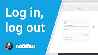 Log in, log out - Boomla Website Builder - e1