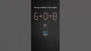 6+0=8 | Move only 1 matchstick to fix the equation | Ep 7 #iqtest #matchstick #quiz #quiztest