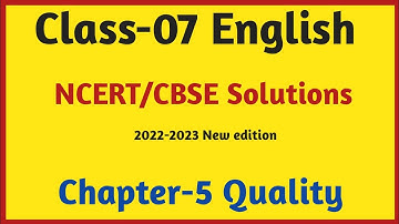 Class 7th English Chapter 5 Question Answer | Quality NCERT Solutions |